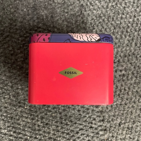 FOSSIL Metal Tin Let's Fly Away Travel Watch Trinket - Picture 2 of 4